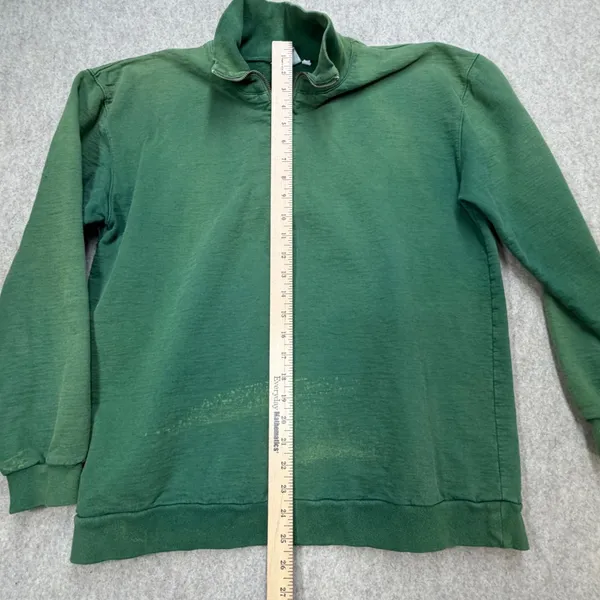 Private Line Quarter Zip Sweatshirt Womens M Green Vintage Distressed Streetwear - Image 10
