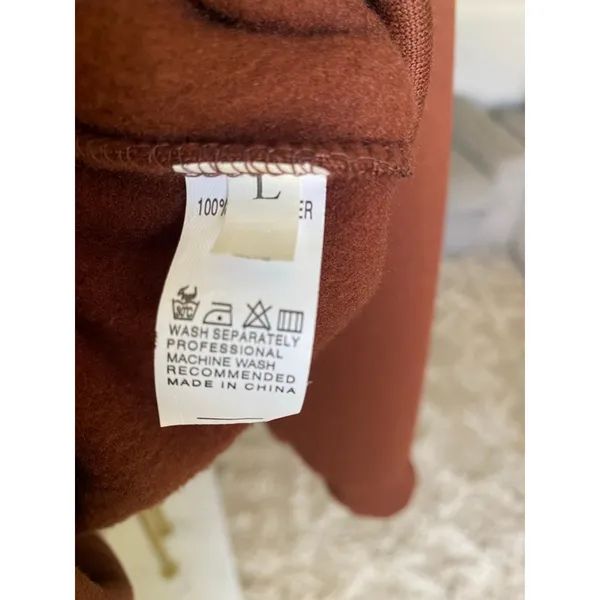 Rust Brown 1/4 Zip‎ Pullover Buttery Soft Cozy Lounge Travel Preppy Streetwear L - Image 6