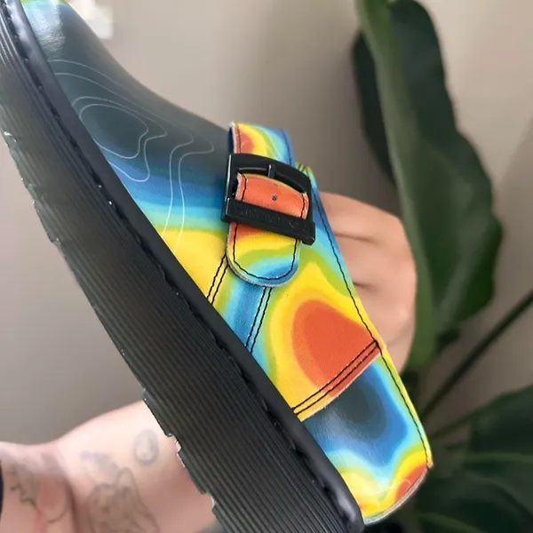 DOC DR Martens Topographic Colorful Shoes Size 8 Unisex Slingback - Image 5