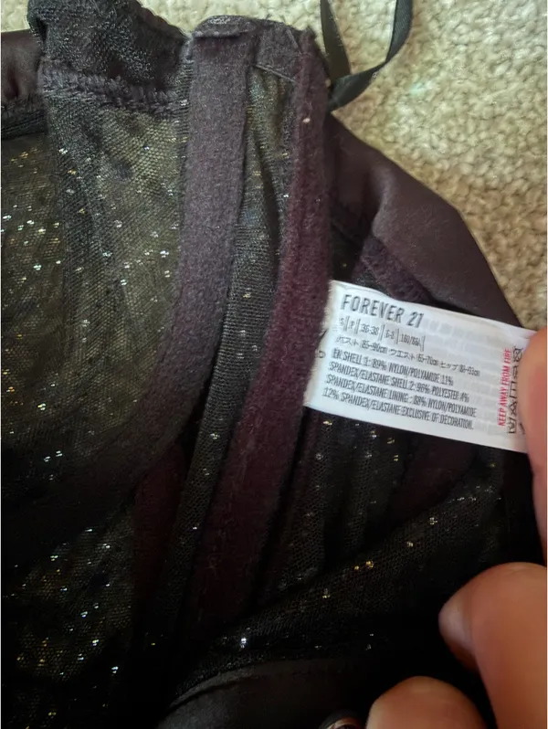 Forever 21 Black Rhinestone Corset Top - Image 4