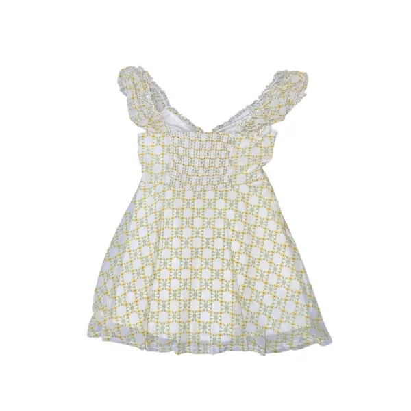 Urban Outfitters Audrey Mini Smocked Dress Daisy Floral SZ M Y2K Cowgirl Flirty - Image 2