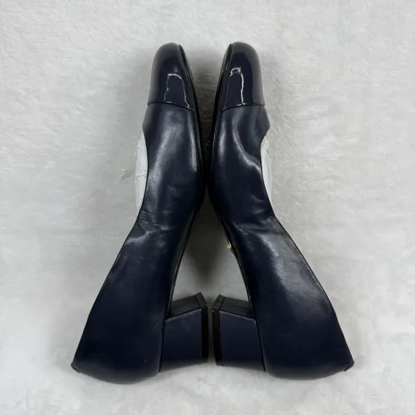 Easy Spirit Navy‎ Blue Leather Cap Toe Low Block Heel Pumps Women's Shoes 7 - Image 9
