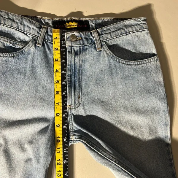 Todd Oldham Jeans 7x33 Blue Flare Leg Bell Bottom‎ Mid Rise Denim 90s Y2K Hippie - Image 11