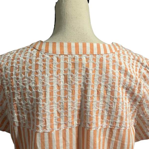 Tyler Boe Wmns Orange White Stripe Linen Blend Claudia Dress Sz M Casual Beachy - Image 4