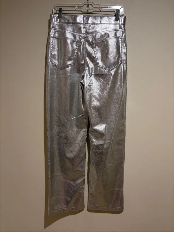 Abercrombie & Fitch LONG The ‘90s Relaxed High Rise Pant Silver Metallic - Image 8