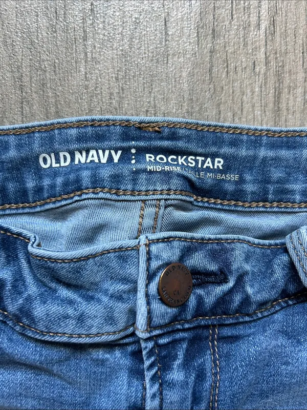 Old Navy Blue Distressed Skinny Jeans - Image 2
