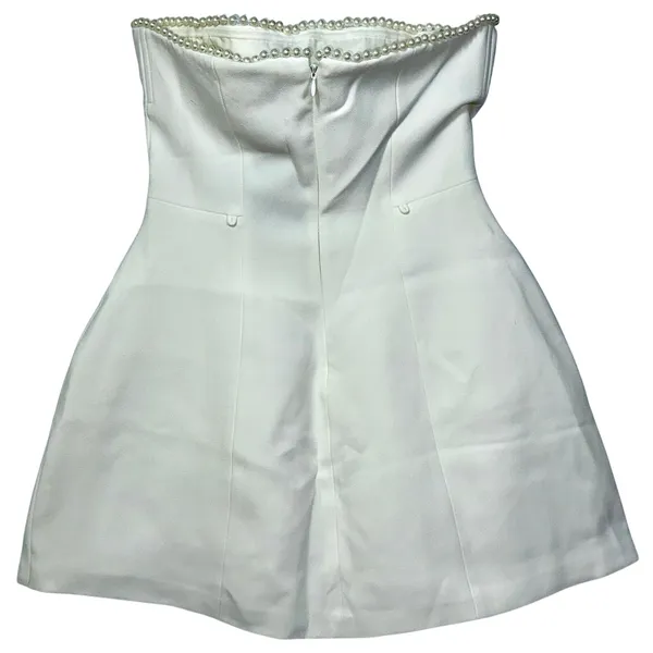 NWT Babyboo Suni Ivory Bow Pearl Trim Strapless Cocktail Mini Dress Women Size M - Image 12