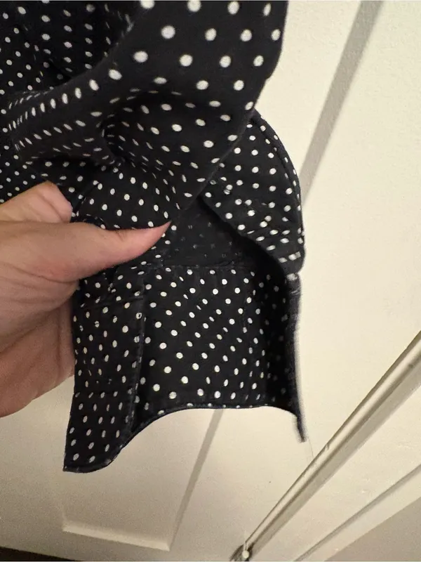 Black Polka Dot Button-Up Shirt - Image 4