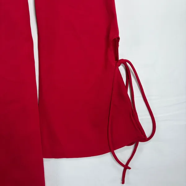 Red Wild Fable Small Dress Mini Ruffle Bell Sleeve Ties Small Festive Holiday‎ - Image 9