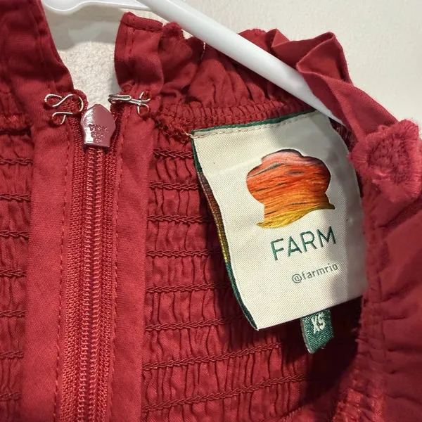 Farm Rio 3D Heart Smocked Red Blouse Size XS - Image 6
