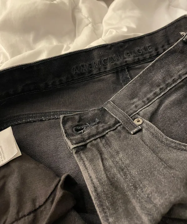 American Eagle Regular Waist Straight Jeans Black - Image 7