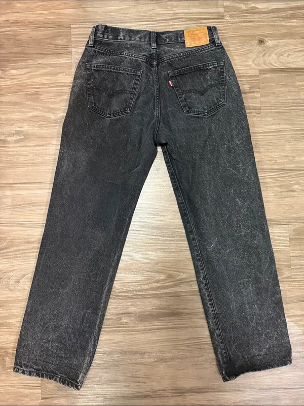 Levi's Premium 501 90s Jeans 28 Fits 29x28 Static Black Noise Grunge $98 - Image 5