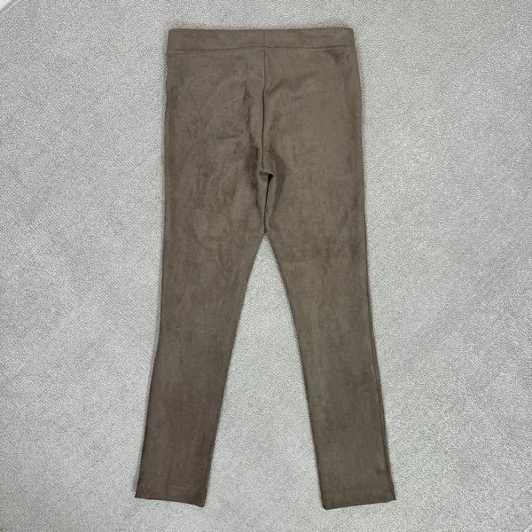 Calvin Klein Faux Suede Skinny‎ Pull On Pants Taupe Tan Small Leggings - Image 7