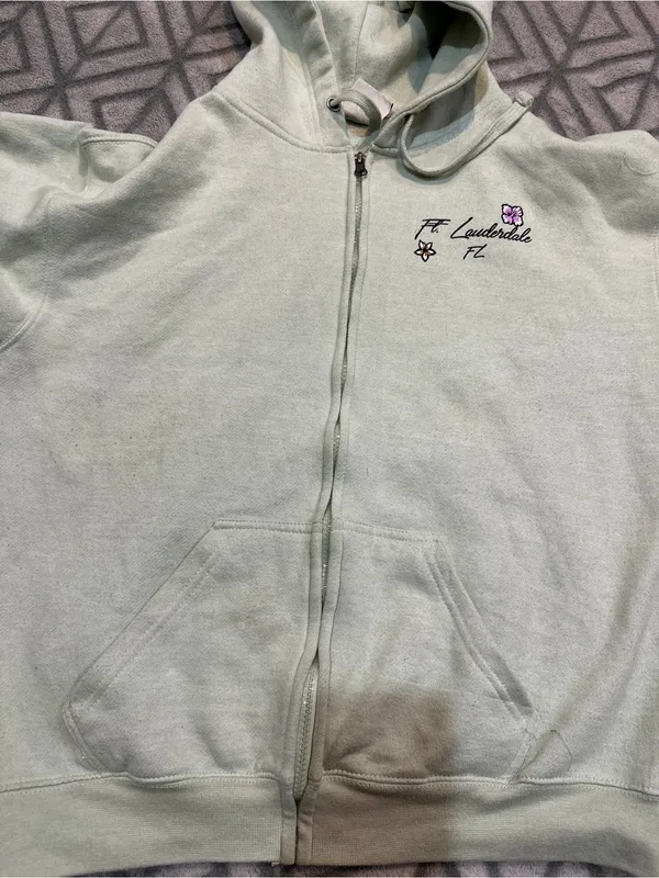 FT Lauderdale Floral Zip-Up Hoodie - Light Sage - Image 7