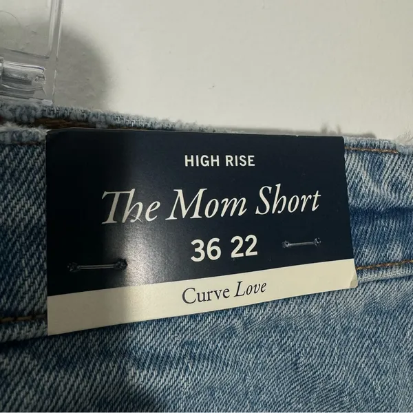 NWT Abercrombie & Fitch Curve Love High‎ Rise Mom Shorts Blue Size 22 Plus - Image 4