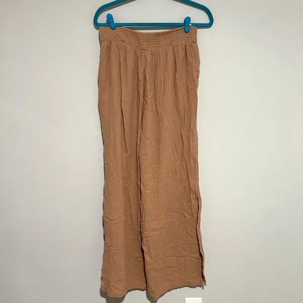 Aerie Tan Comfy Stretchy comfy Boho Pants - Image 4