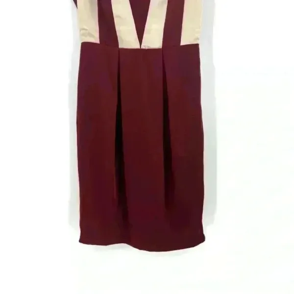 Marc‎ Angelo Maroon/Beige Dress Size 8 Red - Image 3