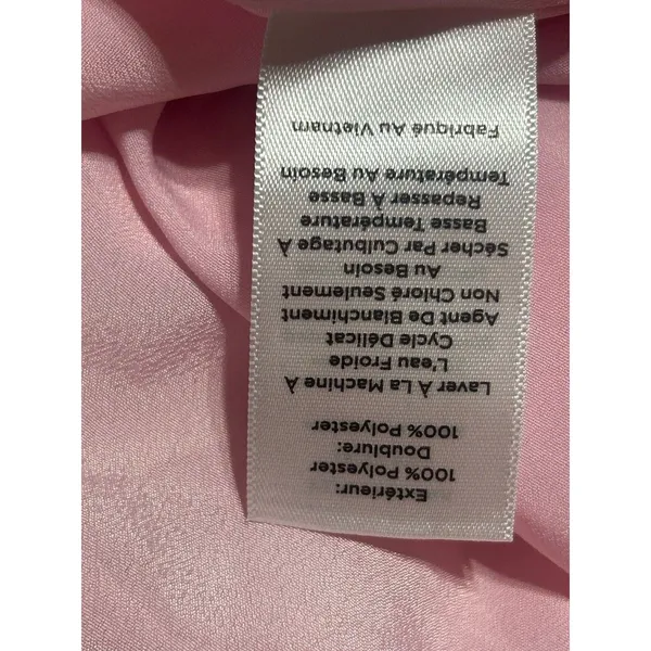 Talbots Women’s Large Pink Ruffle Blouse Button Down Sheer Sleeves Career Party - Image 11