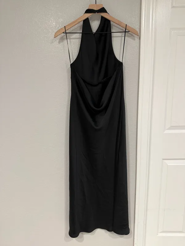 Anthropologie Black Halter Dress - Image 2