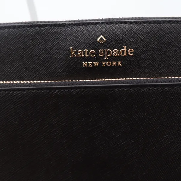 Kate Spade Staci Medium Wristlet Black Saffiano Leather Gold Hardware - Image 2