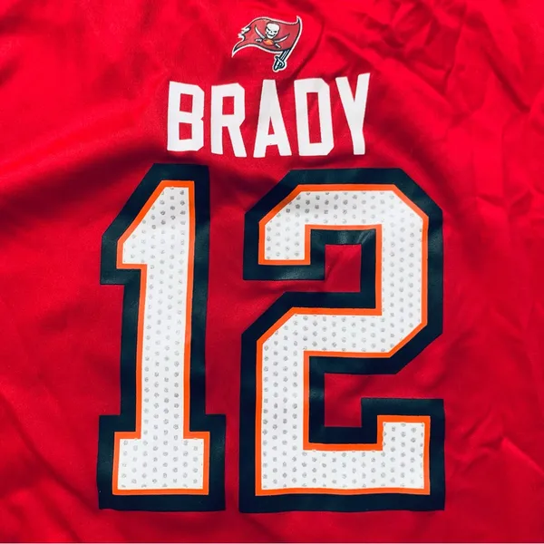 NFL Tampa Bay Bucs Buccaneers Tom Brady Sparkly Jersey Top - Image 3
