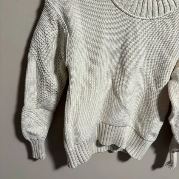 Everlane The Texture Cotton Cable Sweater in Bone - Size XS - Image 6