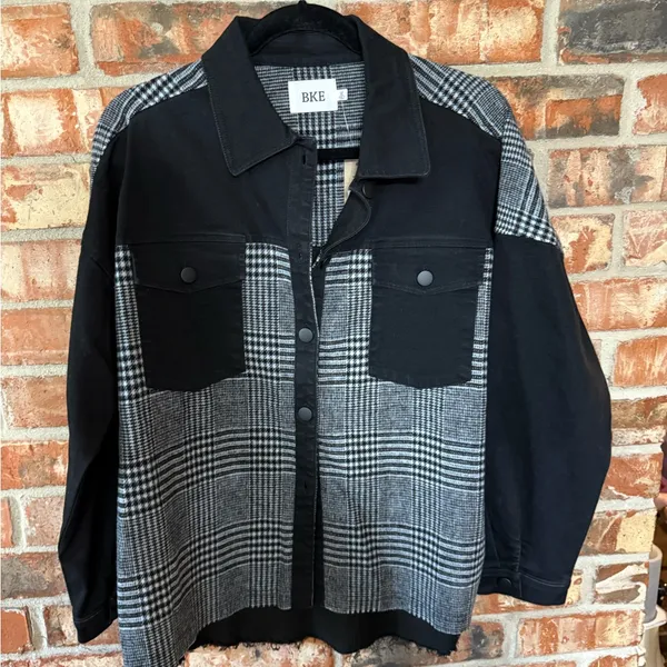 BKE denim and pieced flannel jacket - Image 2