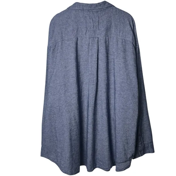 NEW Aerie Anytime Fave Twill Button‎ Down Flannel Blue Capsule Outdoors XXL - Image 5