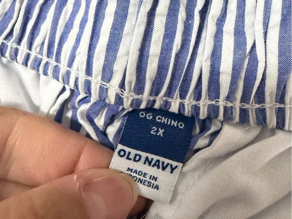 NWT Old Navy‎ OG Chino Shorts Blue White Stripes 2X Nautical Coastal Resortwear - Image 4