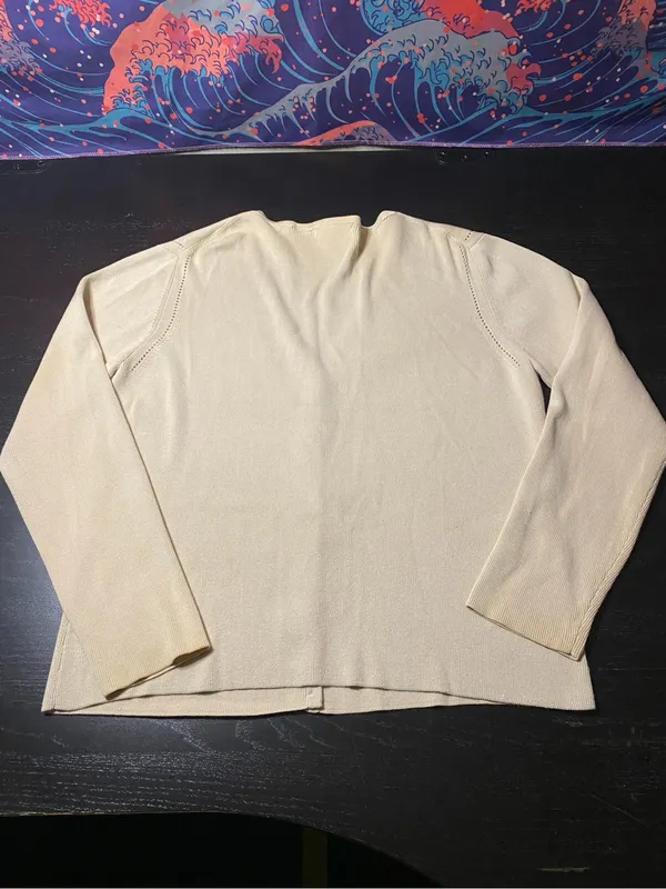 Esperanto Cream V-Neck Button-Front Women's Cardigan - Image 4