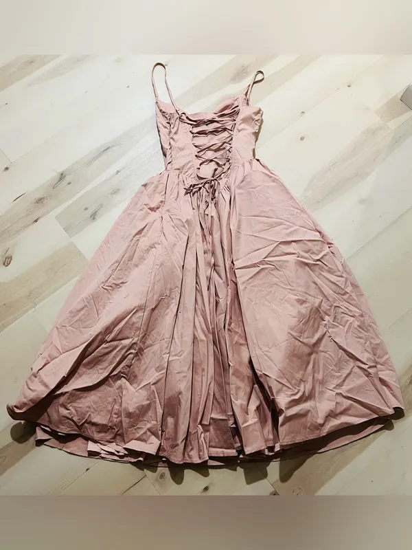 Babyboo NWT Women Medium Blush Soft Dusty Pink Balletcore Midi Princess Dress - Image 11