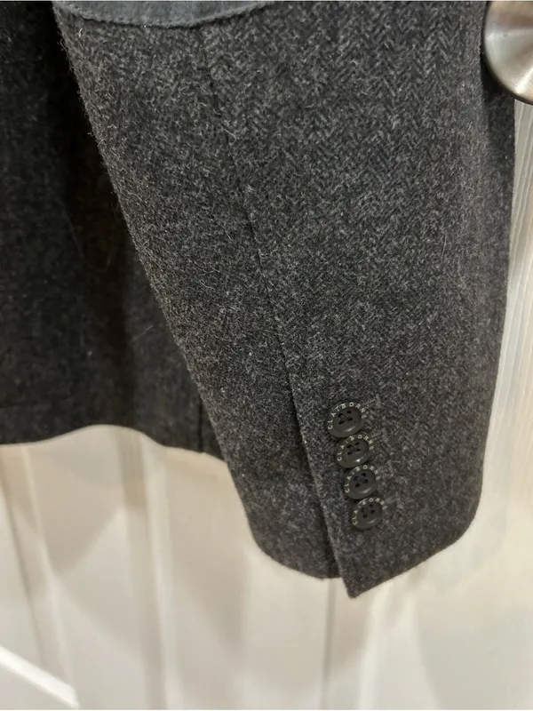 Claiborne Dark Charcoal Wool Pea Coat Gray Size XXL - Image 7