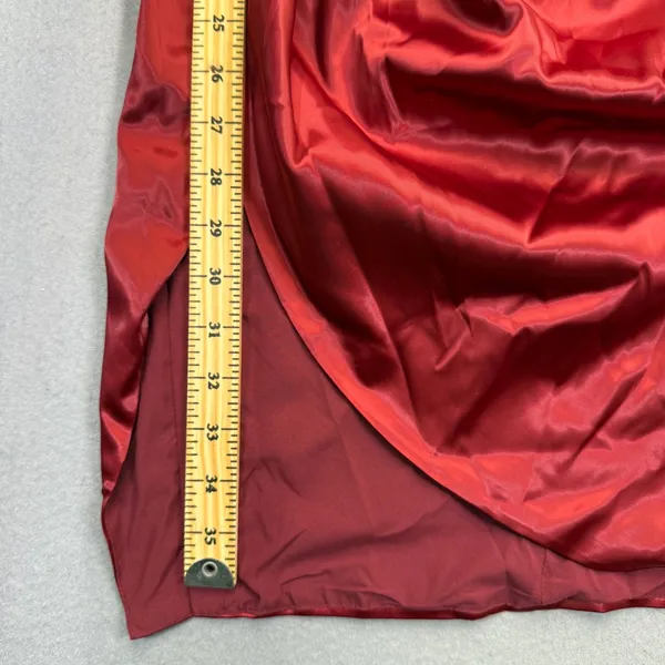 Heiress Beverly Hills Red Satin Ruched Bustier Midi Dress XS Bodycon Glam - Image 6