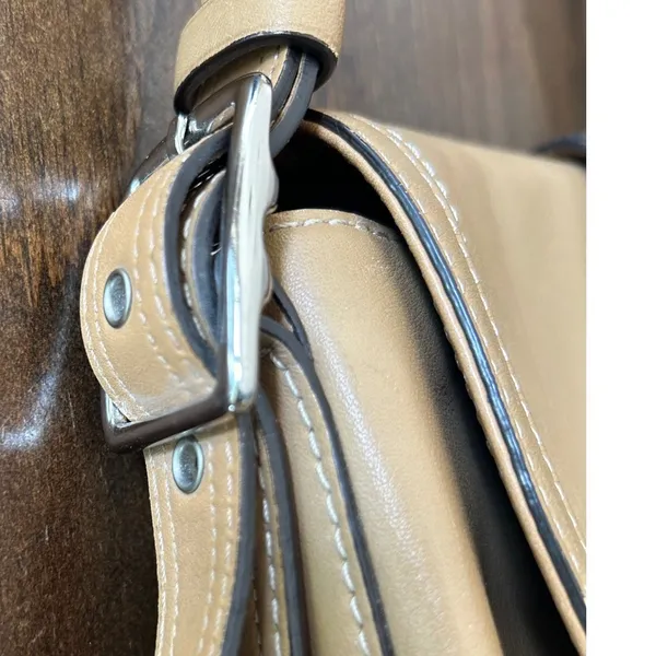 Vintage Coach F11196 Soho Shoulder Bag Tan Leather Buckle Flap Bag Y2K Luxury - Image 5