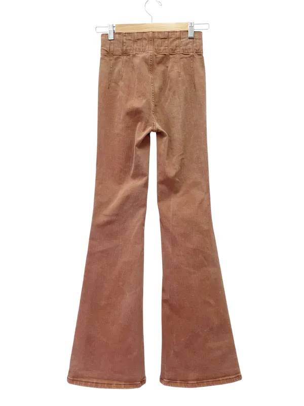 Free People We The Free Jayde Flare Jeans Mesa Brown Wash Sz 25 Boho Festival - Image 3