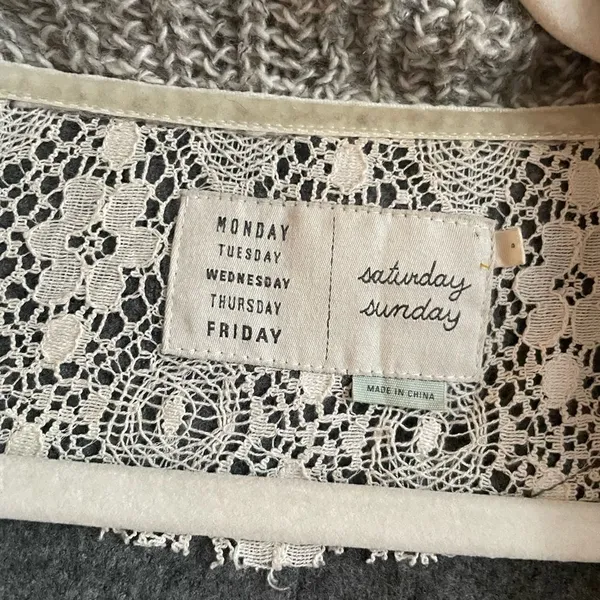‎Saturday Sunday gray long line open cardigan - Image 5