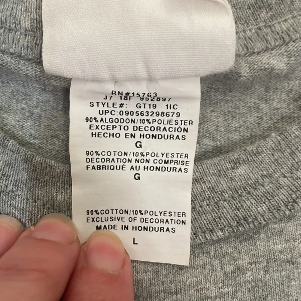 Vintage Champion Logo‎ T Shirt Grey Short Sleeve Graphic Tee Women's Size Large - Image 4