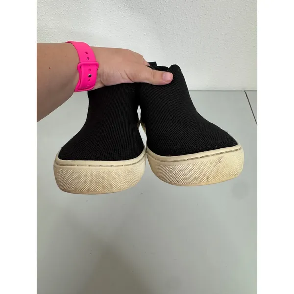 Rothys The Chelsea‎ Black Solid Knit Slip On Sneaker Bootie Womens 6.5 - Image 5