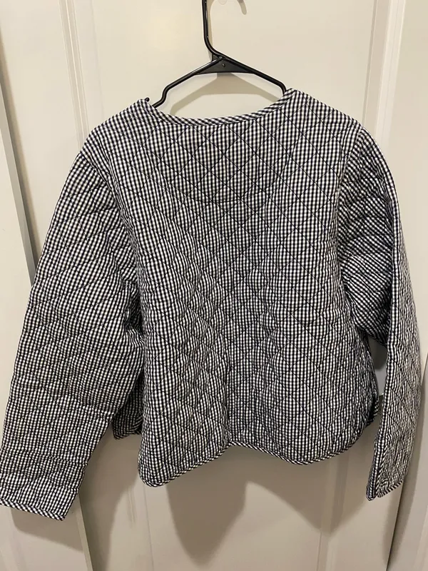 Navy Gingham Jacket - Image 6