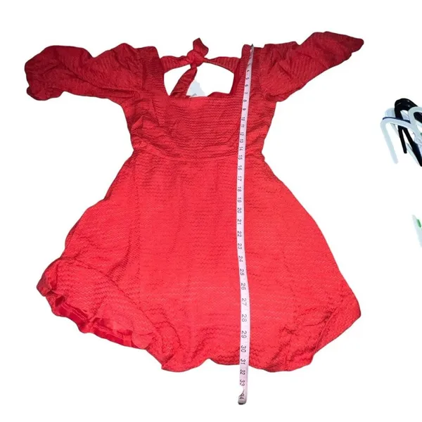 BOG Band of the Free Josette Aurora Red Puff Long Sleeve Mini Dress Size XS New‎ - Image 9