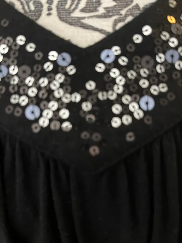 Black Size Small Sleeveless Top With Sequins - Image 7