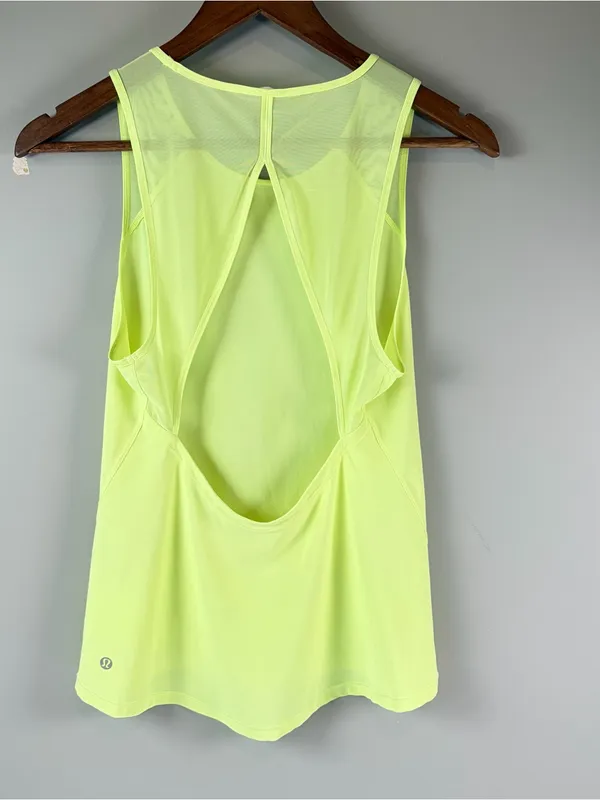 Lululemon Neon Yellow Sculpt Running Tank Top See Measurements Women's S - Image 2