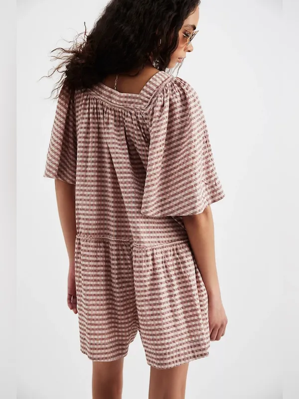 Free people County Line Plaid Romper - Image 3