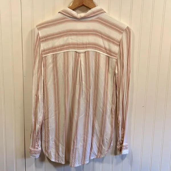 American Eagle striped boyfriend fit button down shirt - Image 5