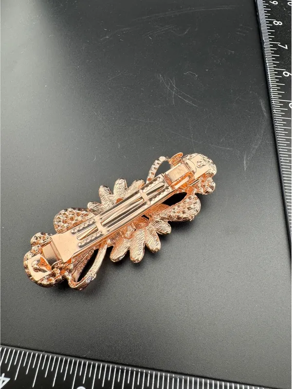 Multicolor Rhinestone Flower Hair Clip Barrette - Image 4