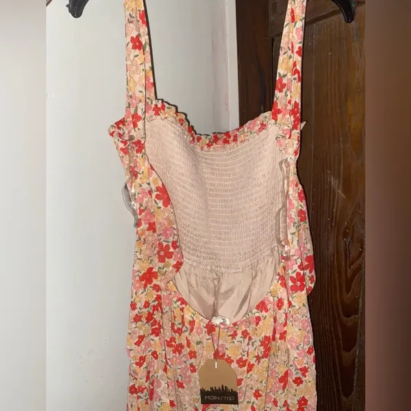 Boutique cross strap dress tie back floral maxi dress length - Image 6