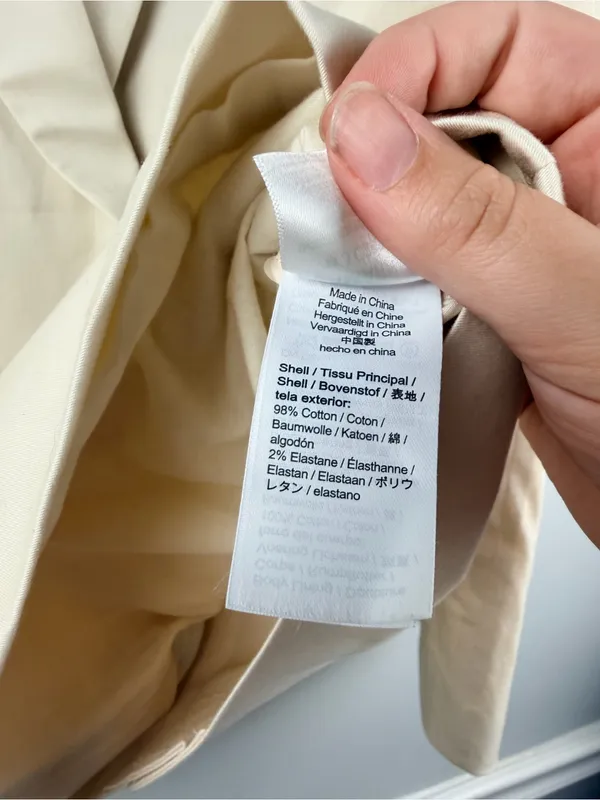 J. Crew Double-breasted Alfie blazer in lightweight chino in cream size 12 READ - Image 6