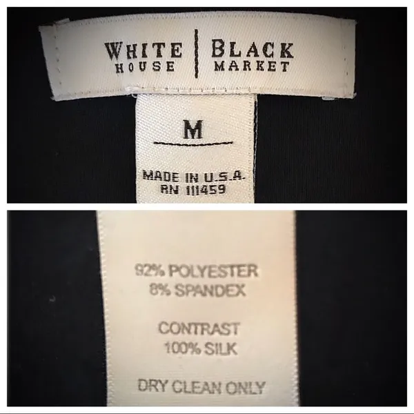 White House | Black Market Black Shift Dress With Silk Trim Size M - Image 6