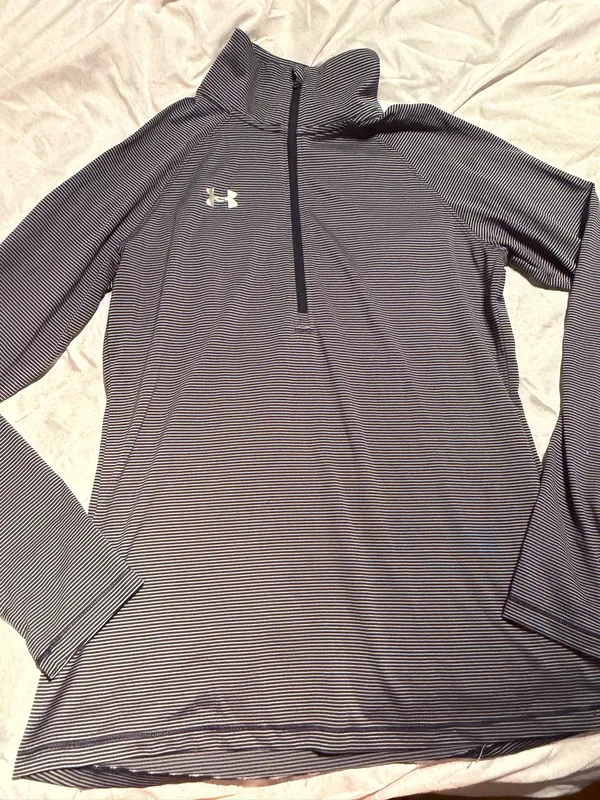 Under armour heatgear loose micro stripe 1/4 quarter long sleeve shirt - Image 2