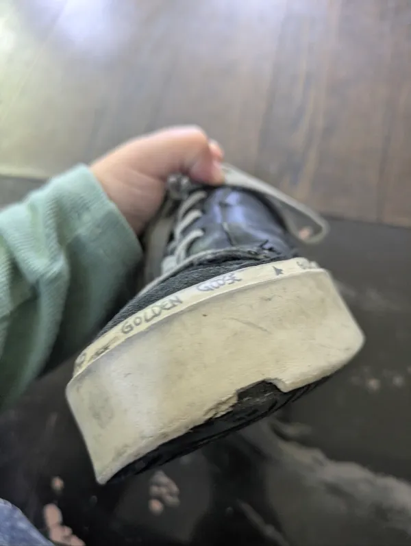 Golden Goose Deluxe Brand Hi Star Black Leather Low Top Sneakers Size 36 - Image 11